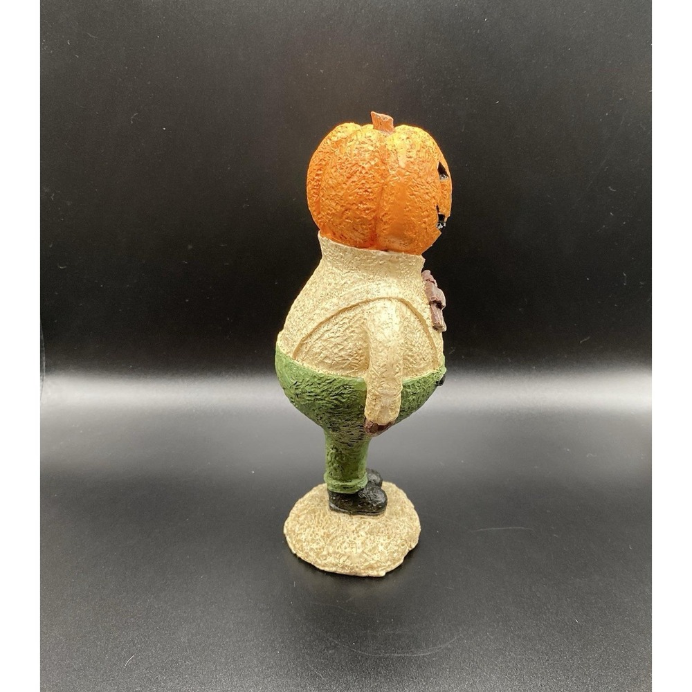 Vintage 80s 90s Halloween Pumpkin Head Man with Bow Tie Folk Primitive - Picture 5 of 5